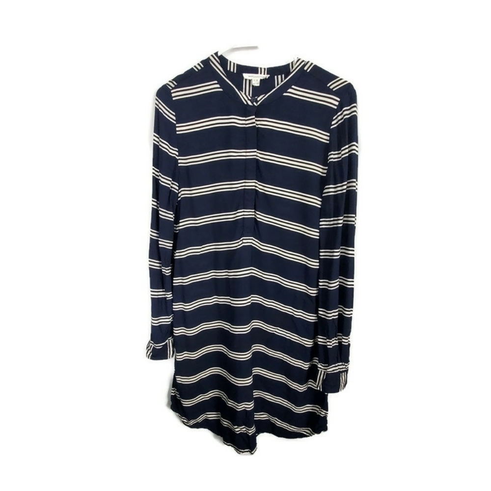 Beach Lunch Lounge Women's Shirt Dress Small Navy
